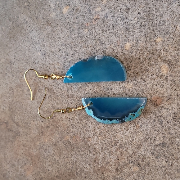 Genuine Stone Slice Earring Set - Picture 2 of 4